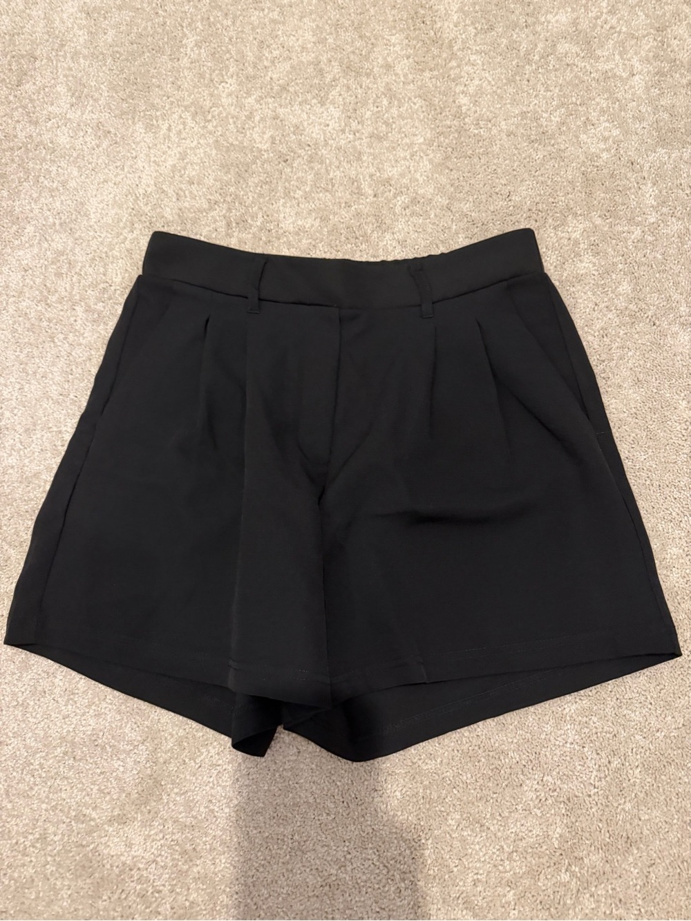 High-Rise Black Tailored Women's Shorts